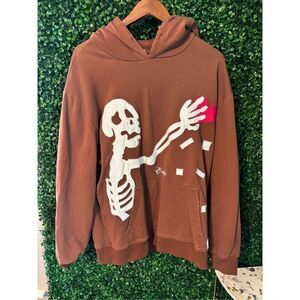 Aelfric Eden Raining Hearts Skeleton Hoodie Sz XL